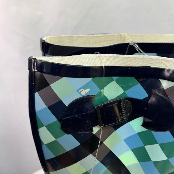 Rain Boots Women's US Size 9 Bull On Tall Blue Green Synthetic New With Defects - Picture 11 of 13